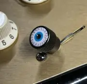 Kinnatone Eyeball black chrome Strat Tele Schecter switch tip Knob Blade Style