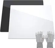 NIUBEE Acrylic Reflective Display Board for Product Photo Background Shooting Tables Props (12x12 Inch, Black + White)