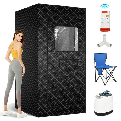 Home Portable Steam Sauna Tent w/Remote Control Foldable Chair Loss Weight AU