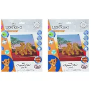 2x Craft Buddy Simba & Nala Diamond Painting Crystal Art Card 18cm Kids/Adult 8+