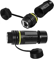 ANMBEST 2PCS Shielded RJ45 10Gbps CAT7 Waterproof Panel Mount Connector IP68 Cat5/5e/6/7 8P8C Ethernet LAN Cable Coupler Female to Female Outdoor Network Adapter
