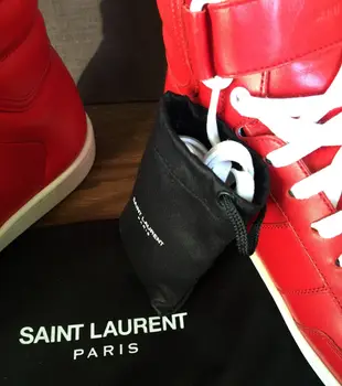 現貨【全新特價】YSL Saint Laurent 紅色高筒運動休閒球鞋 Hedi Slimane 42號, US 9