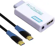 Wii to HDMI Converter Kinstecks Wii HDMI Converter with 1080P/720P Video Output and 3.5mm Audio + 1M HDMI Cable for Wii (White)