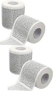 2sets Funny Patterned Paper Napkins Soft Toilet Paper Rolls Toilet Supplies Bathroom Roll Paper Napkin 2rolls*2