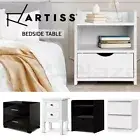 Artiss Bedside Table Drawers Gloss Side Table Nightstand Storage Cabinet White