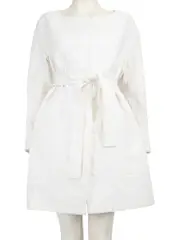 White Silk Striped Pattern Coat