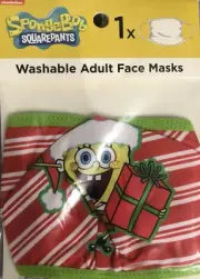 Spongebob Squarepants Christmas/Holiday Washable Adult Facemask-BRAND NEW