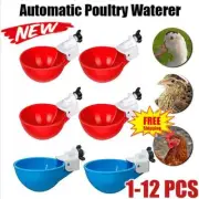 1-12x Automatic Cups Water Feeder Drinker Chicken Water Poultry Chook Bird NEW