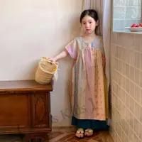 在飛比找蝦皮購物優惠-【 Swiss Kids 】童裙2023夏款女童拼接田園波西