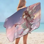 Day Break Fantasy Artwork Sunset Sky Fairy Microfiber Beach Towel