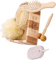 Heart Shaped Wooden Bucket Bath Tools Set Bathing Skin Scrubber Shower Cleaning Supplies Bathroom Cleaning Accessory Fine Craftsmanship