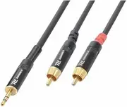 PD Connex 3.5mm Stereo Jack to 2X RCA Male Audio Cable 3m - Premium Quality Stereo to RCA Cable for Speaker, Amplifier, TV, Smartphone, Home Theatre System, AUX to RCA Adapter Cable