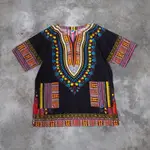 古著 AFRICAN TRADITIONAL DASHIKI SHIRT 非洲傳統圖騰上衣