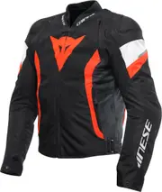 Dainese Avro 5, textile jacket , color: Black/Neon-Red/White , size: 46