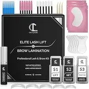 2 in 1 Lash Lift Kit and Brow Lamination Kit | Instant Perming, Lifting & Curling for Eyelashes & Eyebrows | Professional Salon Results Lasting 6-8 Weeks | Includes Glue & Supplies for 5+ Treatments