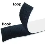 Self Adhesive Hook and Loop Tape - 50mm Black - 1 metre free postage