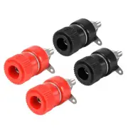 2 Pairs Binding Post Terminal Power Amplifier Connector Banana Plug Socket