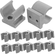 24 Pcs Wheelchair Toilet Seat Tube Clamp U Shape Clips Toilet Seat Cushions Bracket Clips U-shaped Clamp U Shape Holder Wheelchair Commode Chair Attachment Grey Pp
