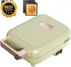 BEAR Mini Electric Sandwich Maker, Waffle Maker, Panini Press with Double Remova
