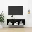 NNEVL Wall-mounted TV Cabinet Black 37x37x107 cm Chipboard