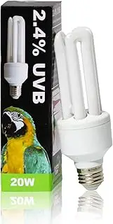 LUCKY HERP 2.4 UVB Bird Lamp, 20 W UVA UVB Bulb for Birds, Compact Fluorescent Lamp for All Types of Birds