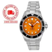 Ratio FreeDiver Orange Dial Steel Case 40mm Automatic Men's Watch RTF045 WR 200M