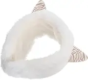 [VALICLUD] 1pc Warm Cat Ear Treatment Ear Muffs Furry Ear Muff Headband Ear Muffs Winter Ear Muffs Sparkles Fox Mask Cartoon Hairband Cat Ears Headband Cute Plush White