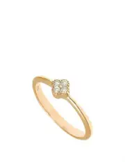 [Mocha] Gregio Simply Me Tiny Shiny Ring with Cz Flower in Gold