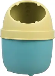 LeoLeoxx Kawaii Half Lid Mini Desk Trash Can Small Waste Paper Bin for Office Study