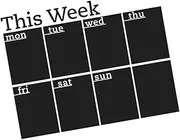 MUELODSIC Self Adhesive Chalkboard Sticker for Weekly Planning Removable Schedule Board for Home Office School Dry Erase Wall Calendar Cute Aesthetic Design