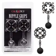 CalExotics Nipple Grips Power Grip 4-Point Weighted Nipple Press - Black