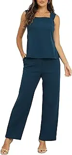 [Mooncolour] Women's 2 Piece Outfits Pants Jumpsuit Matching Lounge Set Casual Summer Beach Vacation Trendy Clothes