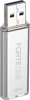SecuX Forte - Encrypted USB Flash Drive - USB 3.2 Gen 1 - XTS-AES Encryption - Password Authentication - Automatic Locking - Silver Metal Casing (128, GB)