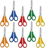 Children's Scissors, School Scissors, Small Office Scissors with Scale, Craft Scissors Set for DIY Crafts, Pack of 10