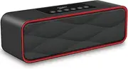 Portable Bluetooth Stereo Speaker, with 2X5W Dual Acoustic Drivers,FM Radio & Handsfree Speakerphone, Micro SD Card & USB & AUX Slots for Smart Phone, MP3, iPad, Tablet & More
