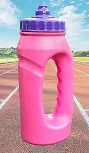 SONEKA Jogging Bottle - Pink/Violet | 500ml with inset Hand Grip and Hygiene Cap | UK Made | Ideal for Gym, Hiking, Outdoor pursuits