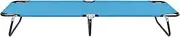 Camping Sunloungers Reclining Patio ChairsFolding Sun Lounger Steel Turquoise Blue