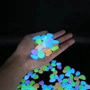 Glow in The Dark Pebbles - 300/600 Pieces of Luminous Stones - Perfect DIY Decoration for Outdoor Decor Garden Yard Patio Terrarium Walkway Aquarium Fish Tank (Color : Mixed Colors, Size : 600pcs)