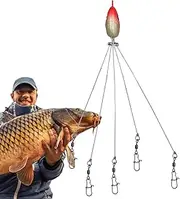 Umbrella Rig Bass | 5 Arms Fishing Rig Fake Bait,Fishing Bass Bait Lure, Fishing Lures Bait Rigs, Bass Fishing Bait, Realistic 3D Fish Eye Design for Walleye Trout