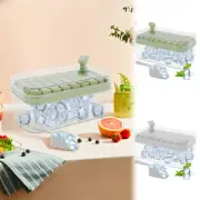 Ice Cube Tray with Lid and Bin 32 Grids Easy Release Ice Cube Mold for Brexg
