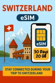 Best Switzerland esim Data Travel e sim High-Speed 5G/4G 30 Days 20 GB