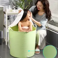 在飛比找樂天市場購物網優惠-兒童洗澡桶泡澡桶大號小孩嬰兒寶寶洗澡盆可坐手提加高保溫沐浴桶