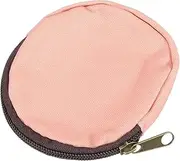 [sourcing map] Mini Canvas Coin Purse Pouch, 3.9" Blank Round Mini Coin Wallet Small Change Purses Portable Organizer Bags with Zipper for Women Men Home DIY, Pink, White, a24111800ux2115