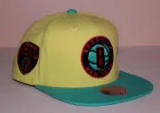 NWT Mitchell & Ness BROOKLYN NETS Snapback Hat ICE TEA LEMONADE Yellow Teal *3S