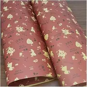 Wrapping Paper Kraft Paper DIY Handmade Newspaper Pattern Birthday Wrapping Book Cover Paper Bouquet Paper (Color : C)