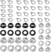 Tanstic 60Pcs Bike Wheel Axle Nut and Safety Washer Kit - M8 M9.5 M10 Bicycle Hub Flange Axle Parts With 30Pcs Safety Washers