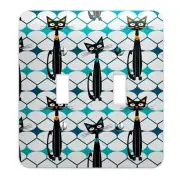 Mid Century Modern Atomic Cat Decorative Switchplate | Metal Light Switch Cover,