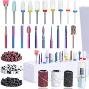 20Pcs Nail Drill Bits Set with 30 Holes Holder- 3/32 Inch Nail Drill Bits Kit...