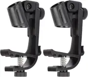 Blueseason Adjustable Drum Microphone Clips Rim Snare Mount Clamp Black
