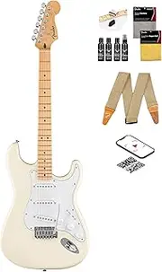[Fender] Standard Stratocaster - Olympic White Bundle with Strap, Guitar Cleaning Kit and Austin Bazaar Instructional Video